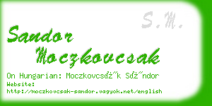 sandor moczkovcsak business card